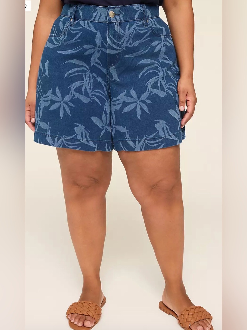 Lane Bryant Lightweight Denim Printed Wash Short - 5.5" Inseam Sz 22